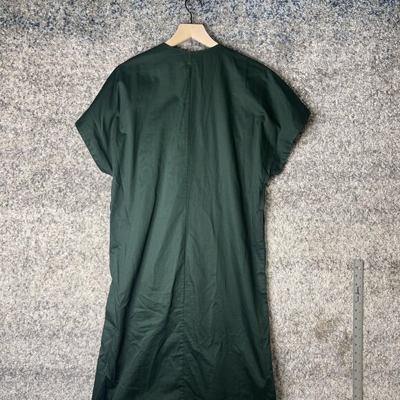 & Other Stories Dress Womens US 4 Green Side Snap Short Sleeve Shift Utility - Picture 7 of 7